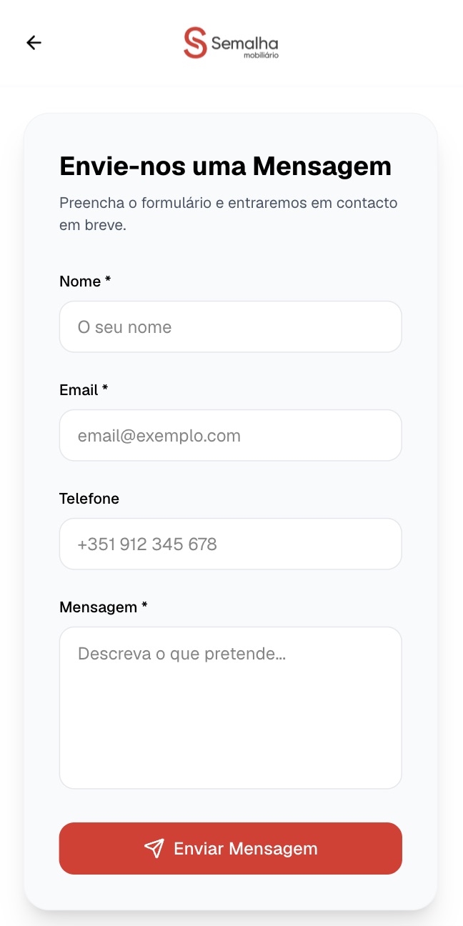 Site da Semalha Mobiliário em telemóvel