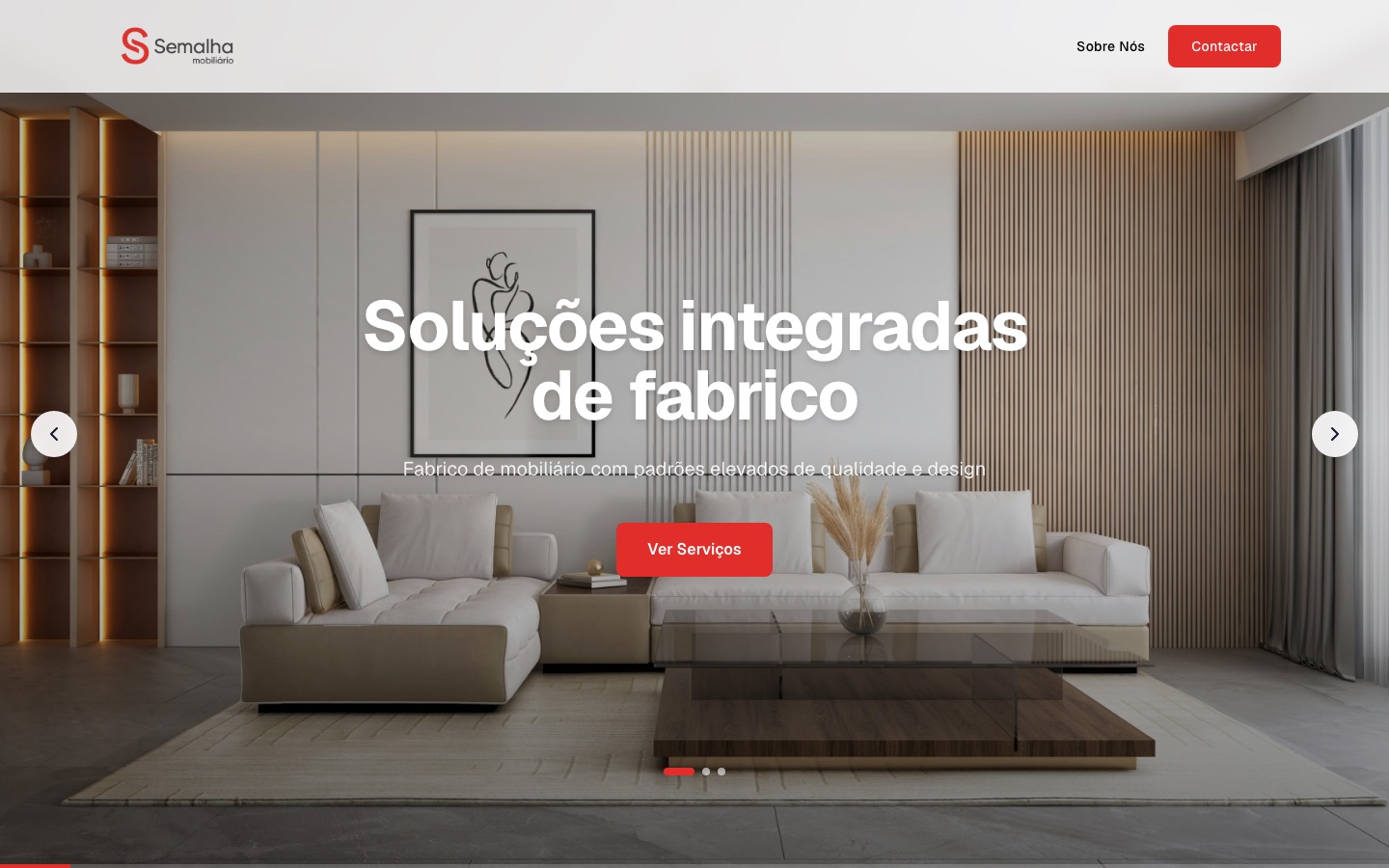 Site da Semalha Mobiliário em computador