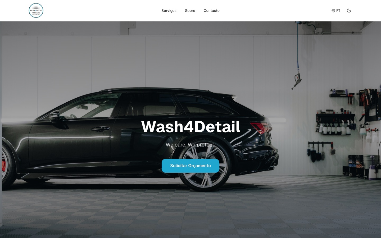 Site da Wash4Detail em computador